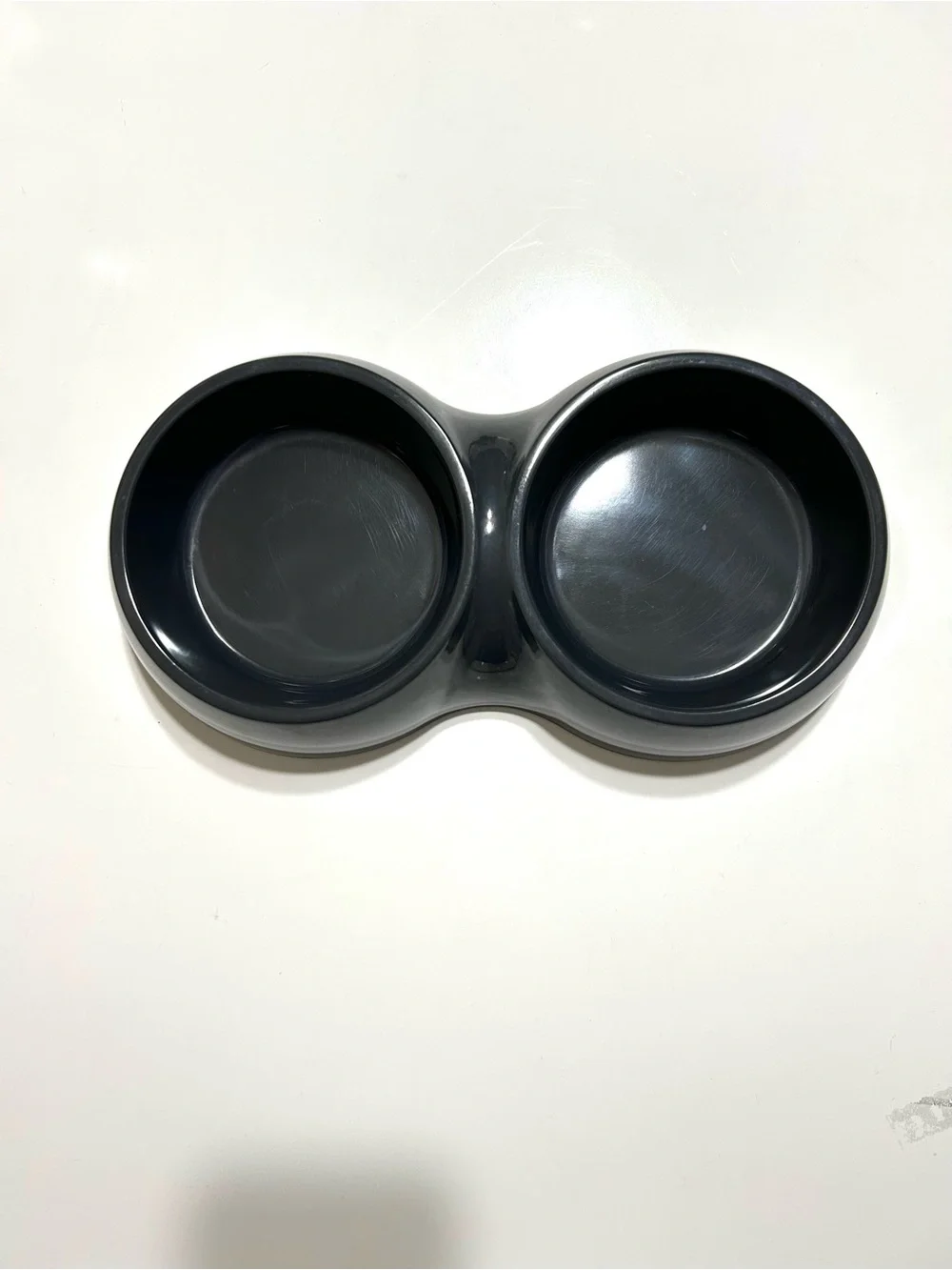 Dark Gray Double Pet Bowl for Dog / Cat Feeding Dish Suitable for Food and Water